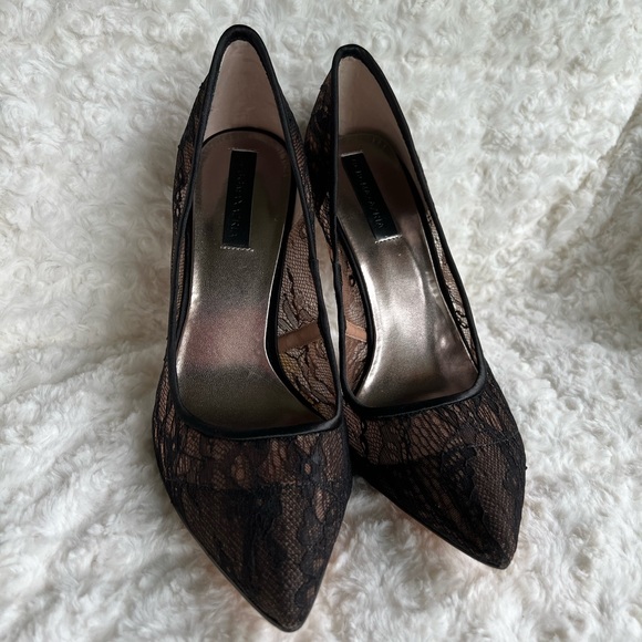 BCBG Black Lace Heels - Picture 2 of 6